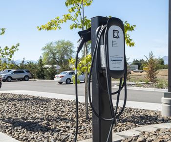 a charging station on the side of a street  at Altitude, East Wenatchee